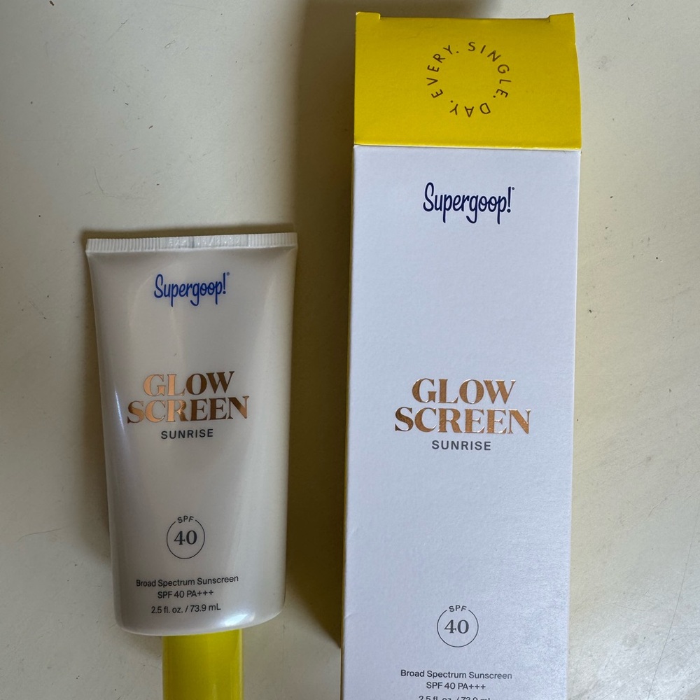 Supergoop! Glow Screen Sunrise SPF 40 in White and Gold